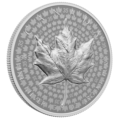 Pièce 5 onces d'argent Feuille d'érable Très haut relief 2023 | Monnaie royale canadienne