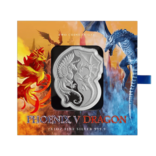 Set of 2 x 1 oz 2023 Silver Phoenix vs Dragon Silver Coins | PAMP Suisse