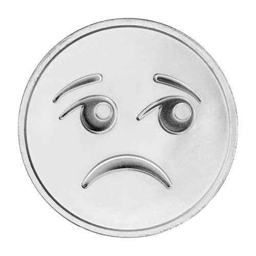 1 oz Sadface Emoji Silver Round | Silvertowne Mint | Silver Gold