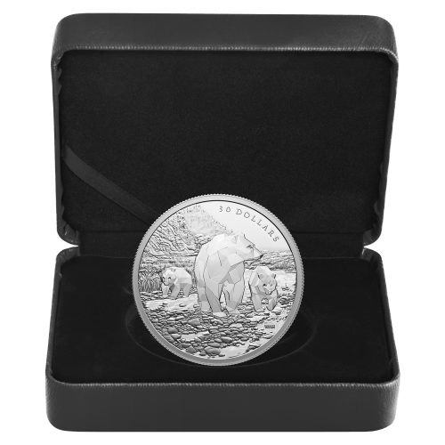 2 oz 2023 Multifaceted Animal Family: Grizzly Bears Silver Coin | Royal Canadian Mint