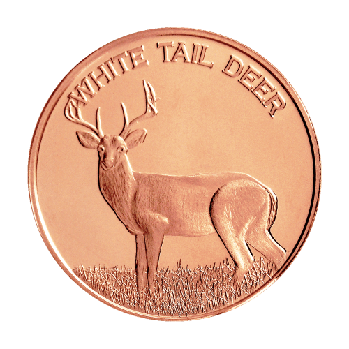 1 oz White Tailed Deer Copper Round