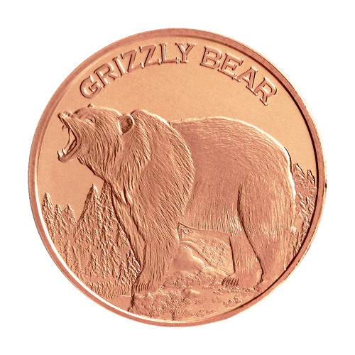 1 oz Grizzly Bear Copper Round