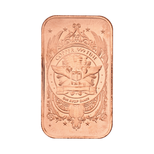 Lingot 1 once de cuivre Tête d'Indien