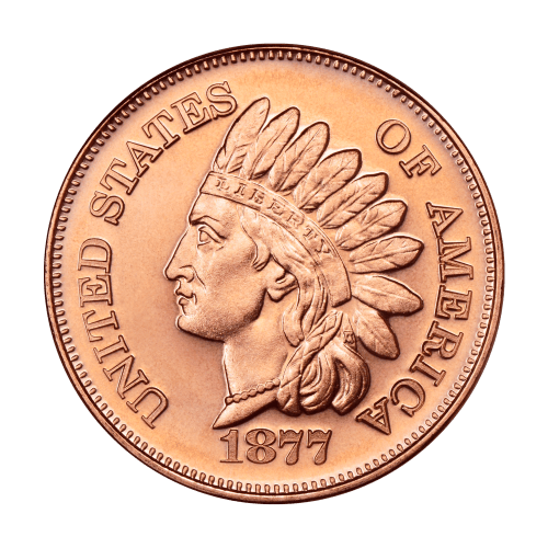 Ronde 1 once de cuivre centime Tête d'Indien