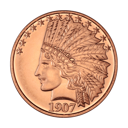 1 oz 1907 Indian Copper Round