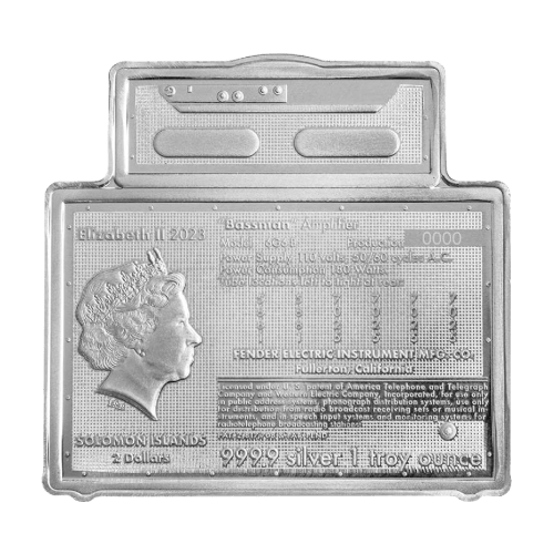Set of 2 x 2023 1 oz Fender Bass Guitar and Amp Silver Coins | PAMP Suisse