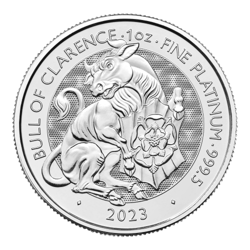 Pièce 1 once de platine Les bêtes de Tudor : Le Taureau noir de Clarence 2023 | La Monnaie royale