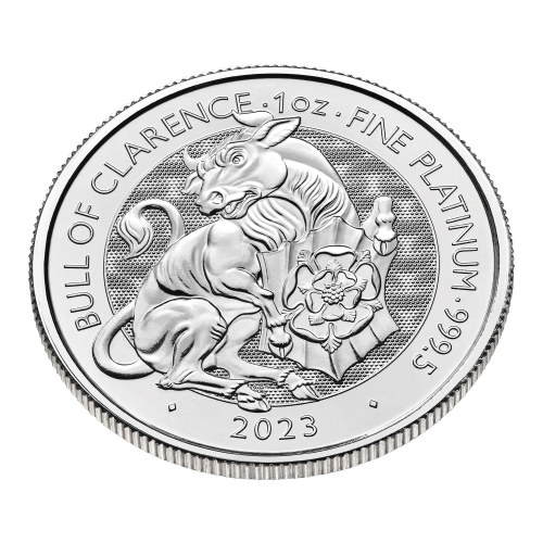 Pièce 1 once de platine Les bêtes de Tudor : Le Taureau noir de Clarence 2023 | La Monnaie royale