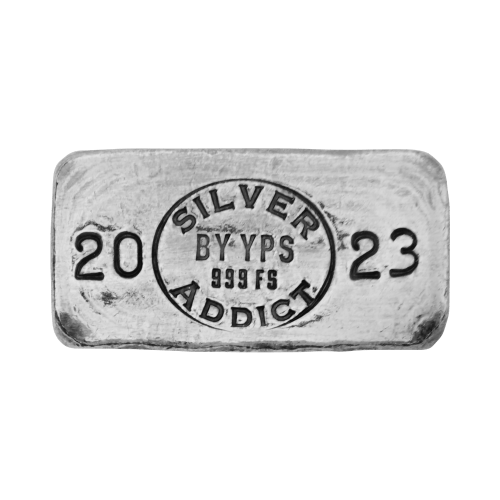 1 oz 2023 Silver Addict Bar | Yeager's Poured Silver