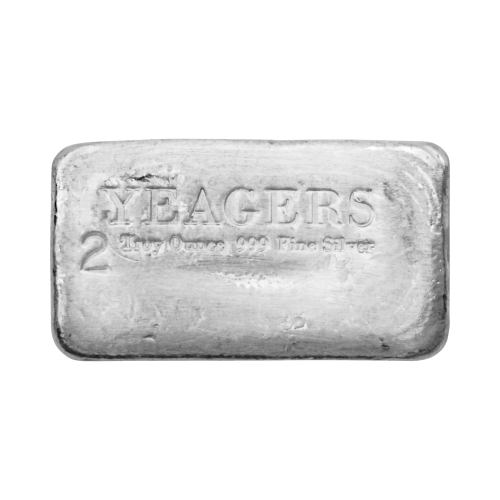 2 oz Silver Bare Bones Bar | Yeager's Poured Silver