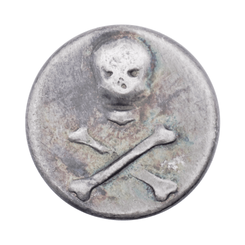 2 oz Skull and Crossbones Silver Round | Yeager's Poured Silver