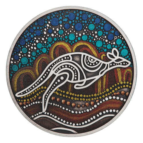 2 oz 2023 Kangaroo Yongka Antiqued Coloured Silver Coin | Perth Mint