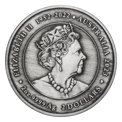 2 oz 2023 Kangaroo Yongka Antiqued Coloured Silver Coin | Perth Mint