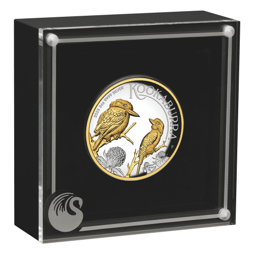 2 oz 2023 Australian Kookaburra High Relief Proof Gilded Silver Coin | Perth Mint