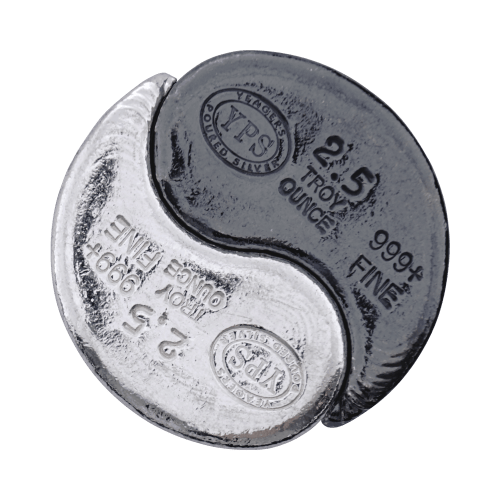 Set of 2 x 2.5 oz Yin Yang Silver Bars | Yeager's Poured Silver
