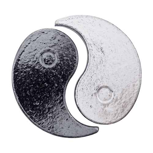 Set of 2 x 2.5 oz Yin Yang Silver Bars | Yeager's Poured Silver