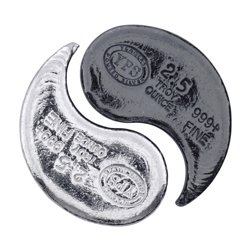 Set of 2 x 2.5 oz Yin Yang Silver Bars | Yeager's Poured Silver