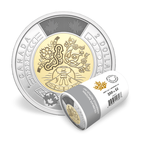 2023 Celebrate National Indigenous Peoples Day Non Colourized $2 Coin Roll | Royal Canadian Mint
