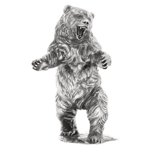12 oz Ozzy the Bear Silver Statue | Silver Gold Bull US