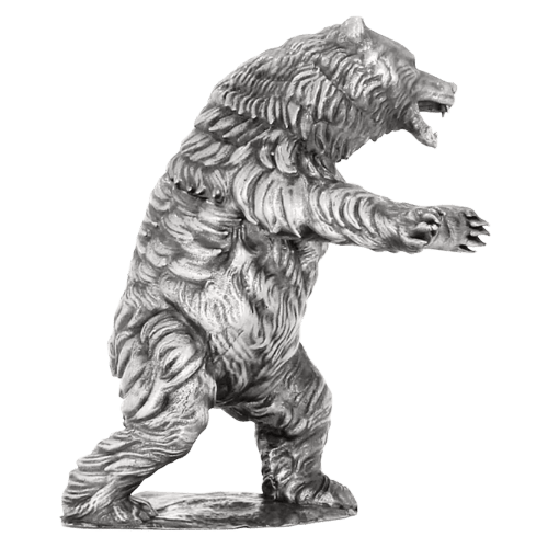 12 oz Ozzy the Bear Silver Statue