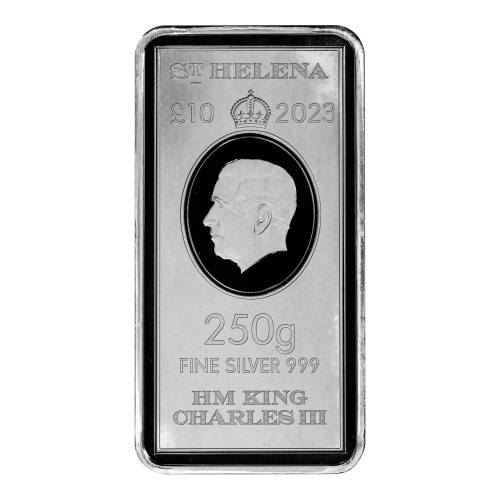 Lingot 250 grammes d'argent Sainte-Hélène 2023 | Compagnie des Indes orientales