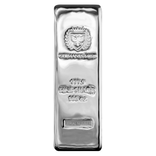 Lingot 100 onces d'argent coulé | Germania Mint