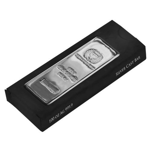 Lingot 100 onces d'argent coulé | Germania Mint