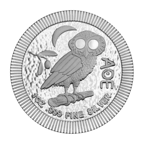 Pièce 1 once d'argent empilable Chouette d'Athènes Année aléatoire | Monnaie de SilverTowne
