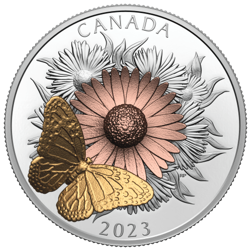 5 oz 2023 The Monarch and The Bloom Silver Coin | Royal Canadian Mint