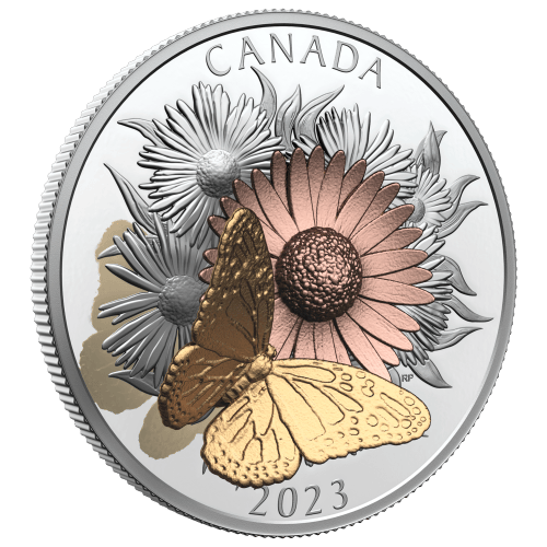 5 oz 2023 The Monarch and The Bloom Silver Coin | Royal Canadian Mint