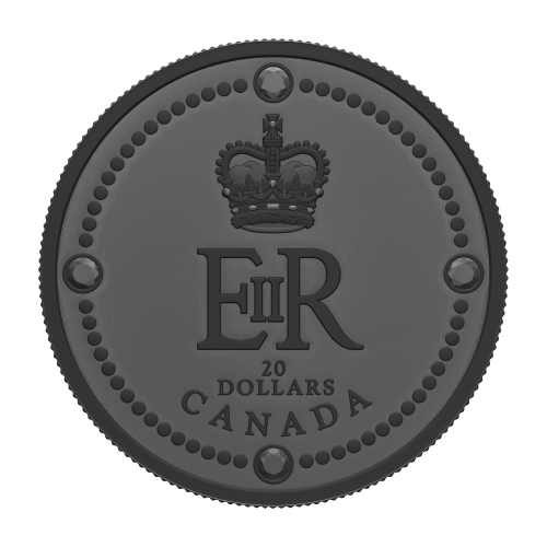 1 oz 2022 Her Majesty Queen Elizabeth II Royal Cypher Black Rhodium Plated Silver Coin | Royal Canadian Mint
