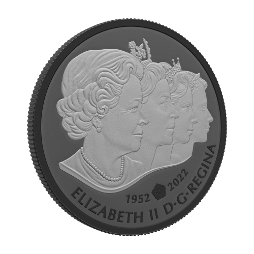 1 oz 2022 Her Majesty Queen Elizabeth II Royal Cypher Black Rhodium Plated Silver Coin | Royal Canadian Mint