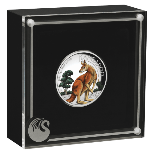 1 oz 2023 Australian Kangaroo High Relief Colourized Silver Coin | Perth Mint