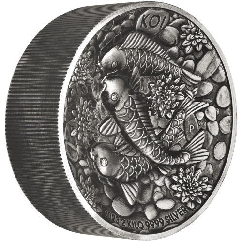 2 kilo 2023 Koi Fish Antiqued Silver Coin | Perth Mint