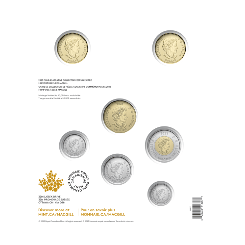 Set of 7 x Honouring Elsie MacGill Commemorative Coins | Royal Canadian Mint