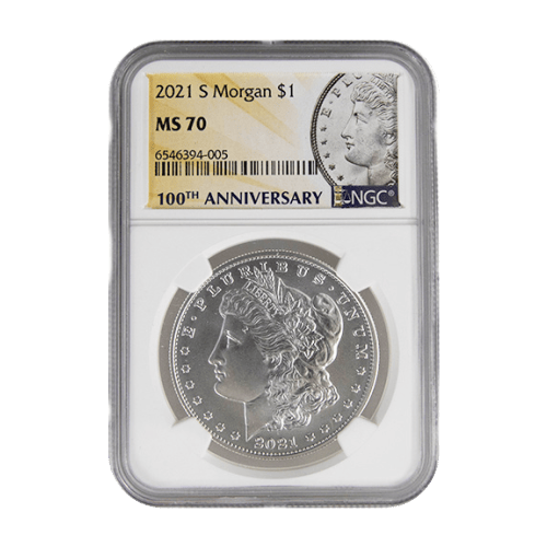 Ensemble de 6 pièces 1 $ en argent MS70 NGC Dollar Morgan et Dollar de la Paix 2021 | Monnaie des États-Unis