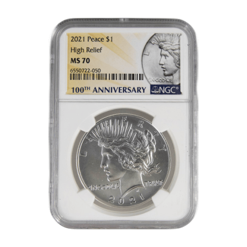 Ensemble de 6 pièces 1 $ en argent MS70 NGC Dollar Morgan et Dollar de la Paix 2021 | Monnaie des États-Unis