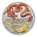 Pièce 1 once d'argent coloré Mythes et légendes chinois : Dragon rouge et Carpe 2023 dans une carte | Monnaie de Perth