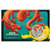 Pièce 1 once d'argent coloré Mythes et légendes chinois : Dragon rouge et Carpe 2023 dans une carte | Monnaie de Perth