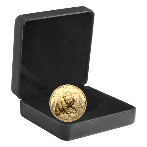 1 oz 2023 Great Hunters: Grizzly Bear Ultra High Relief Gold Coin | Royal Canadian Mint