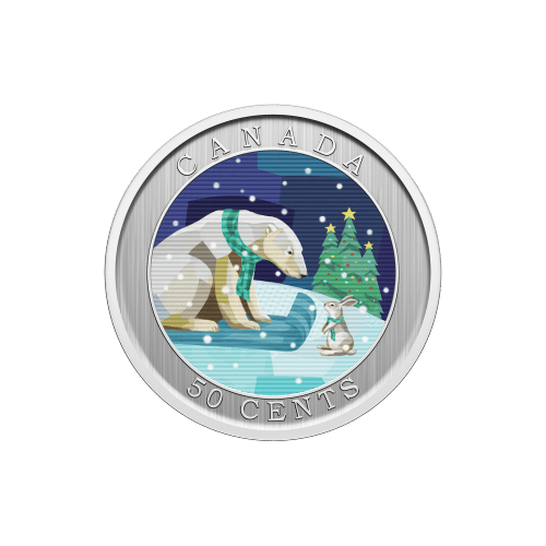 Pièce 50 centimes lenticulaire Luge de Noël 2023 | Monnaie royale canadienne