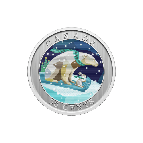 Pièce 50 centimes lenticulaire Luge de Noël 2023 | Monnaie royale canadienne