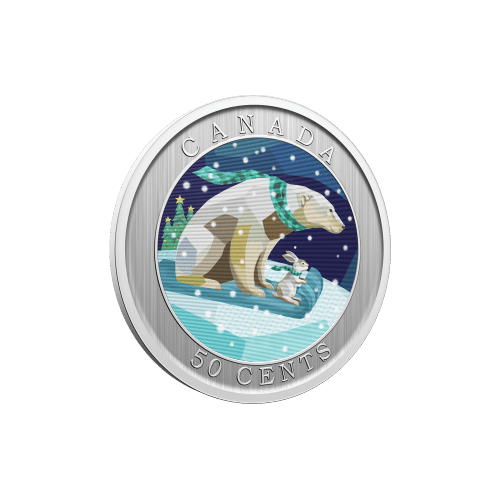 Pièce 50 centimes lenticulaire Luge de Noël 2023 | Monnaie royale canadienne