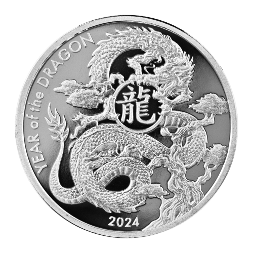 1 oz 2024 Lunar Year of the Dragon Silver Round | Asahi Refining