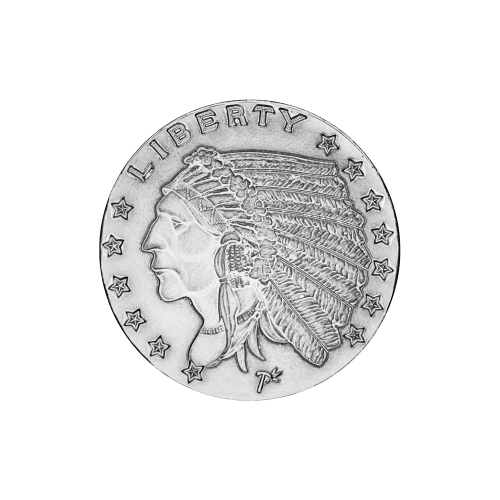 1/4 oz Incuse Indian Silver Round | Silvertowne Mint