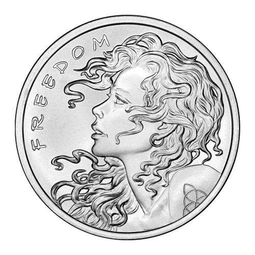1 oz Freedom Girl Silver Round | Silver Shield