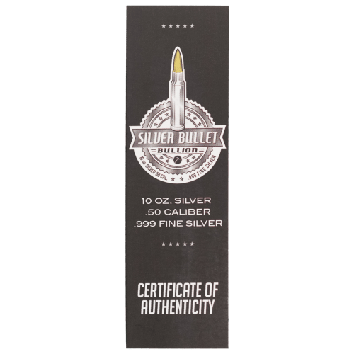 10 oz 0.50 Caliber Bullet Gold and Rhodium Plated Silver Bullet | Silvertowne Mint