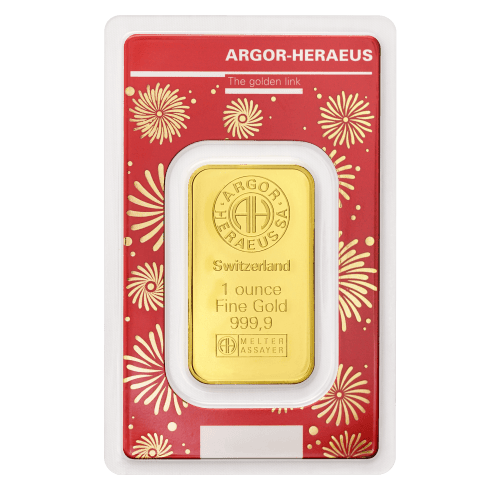1 oz 2024 Lunar Year of the Dragon Gold Bar | Argor-Heraeus