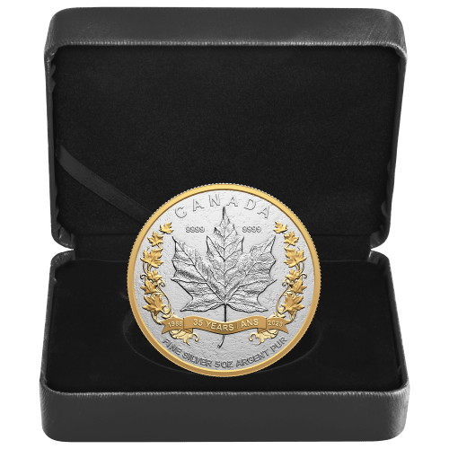 Pièce 5 onces d'argent 35e anniversaire de la Feuille d'érable en argent 2023 | Monnaie royale canadienne