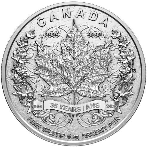 Pièce 5 kilos d'argent 35e anniversaire de la Feuille d'érable en argent 2023 | Monnaie royale canadienne